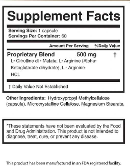 Close crop of the Supplement Facts box from the official Melonex label artwork